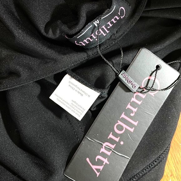 NWT Curlbiuty little black dress sz M medium poly spandex - Picture 8 of 8